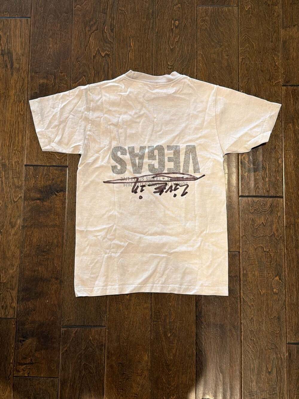 Travis Scott Cactus Jack Live in Vegas Sketch T-Shirt Tan Size S